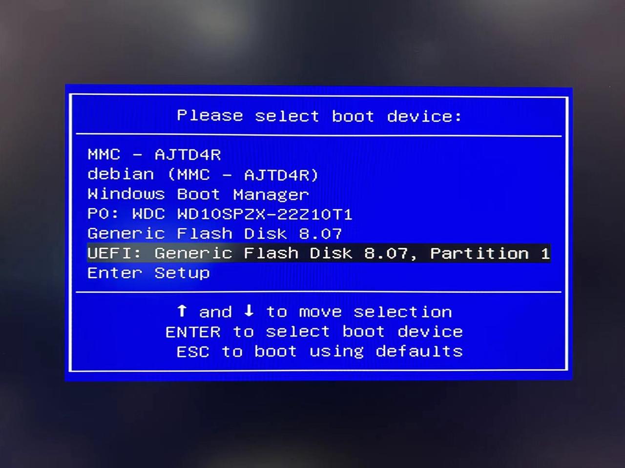 Zimaboard Boot Select The USB Disk